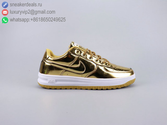 NIKE LUNAR FORCE 1 DUCKBOOT LOW GOLD PATENT MEN SHOES